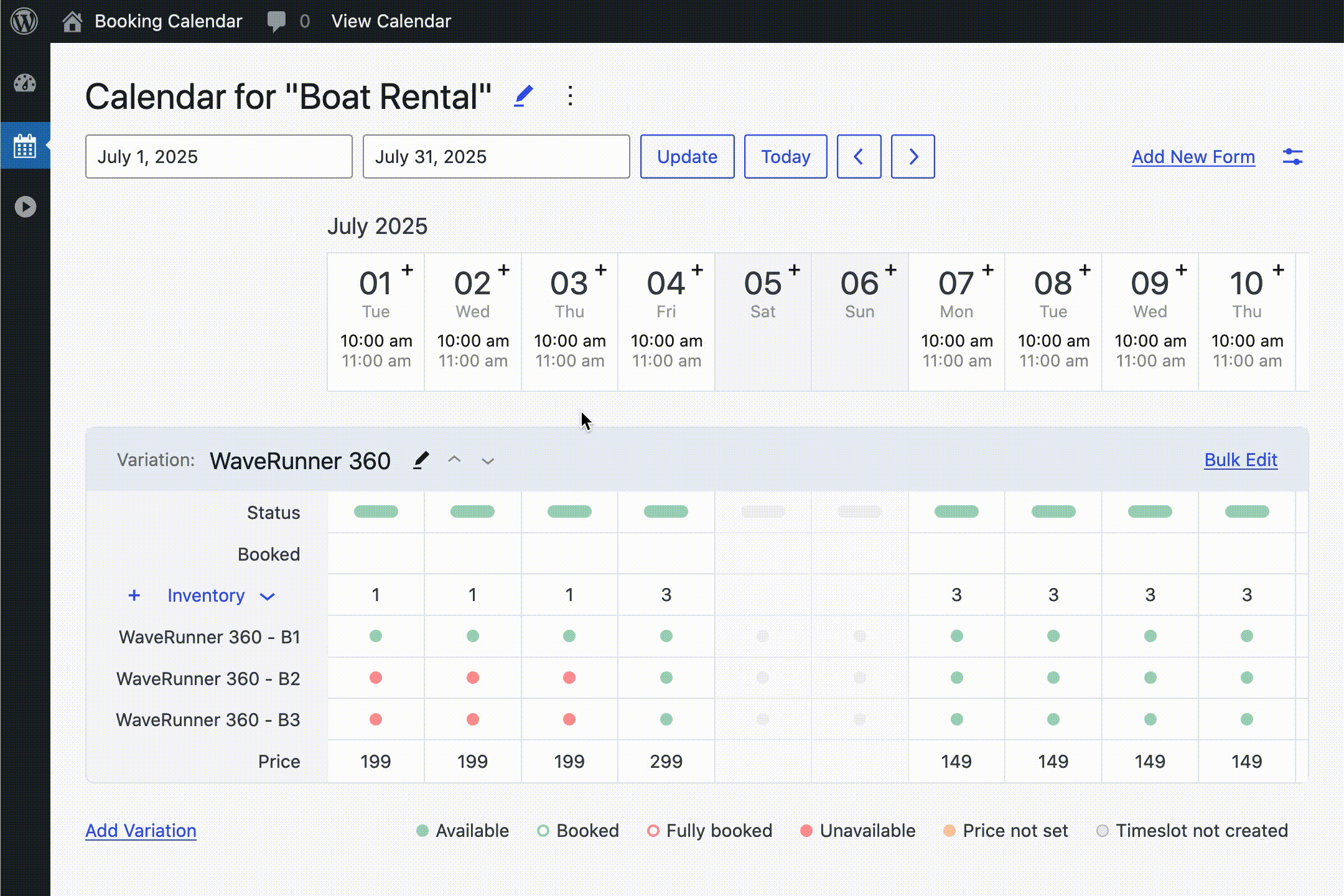MotoPress Booking Calendar - Screenshot 4