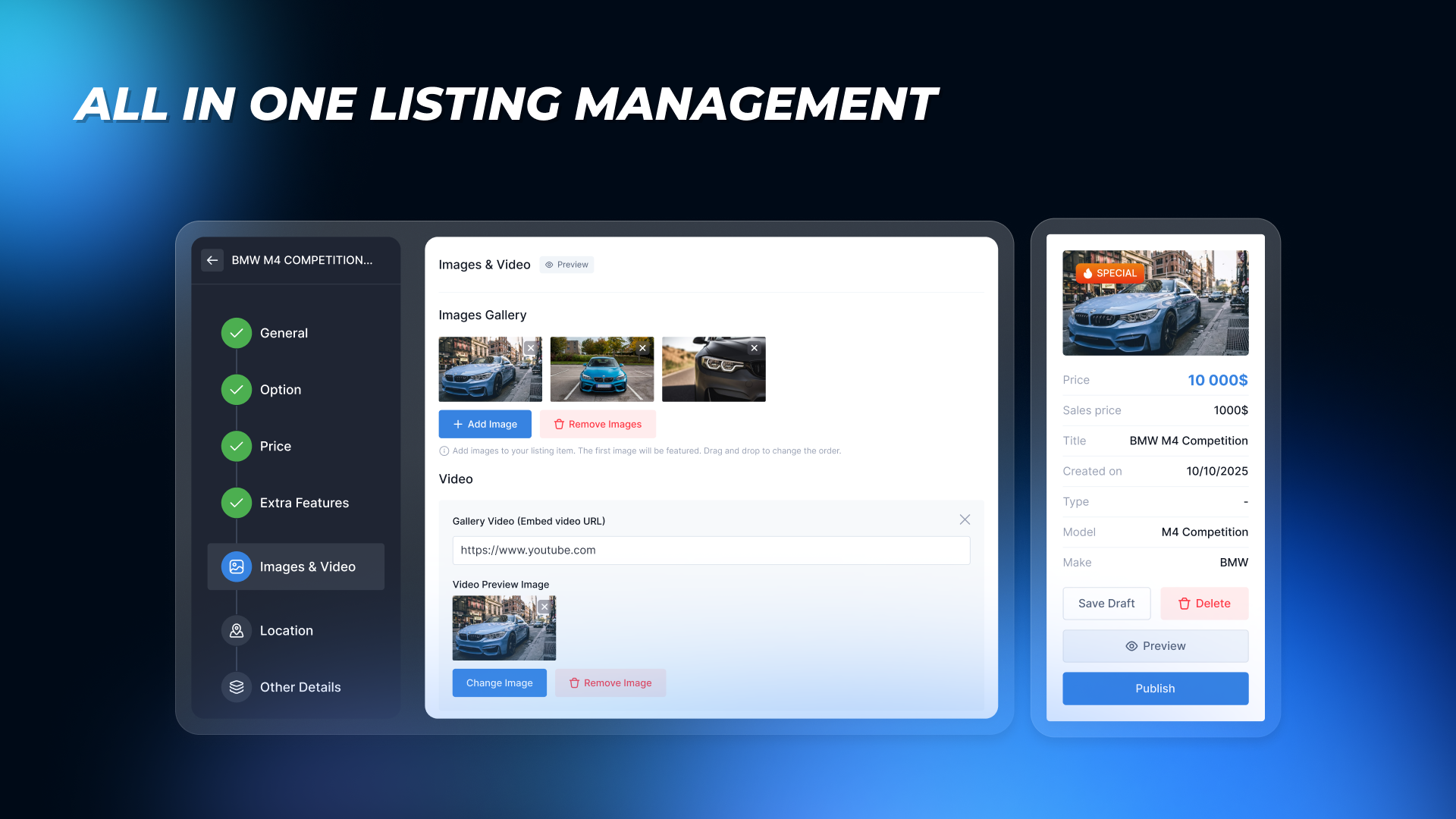 All in one listing management