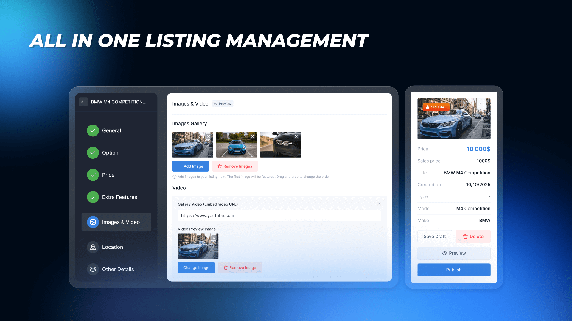 All in one listing management