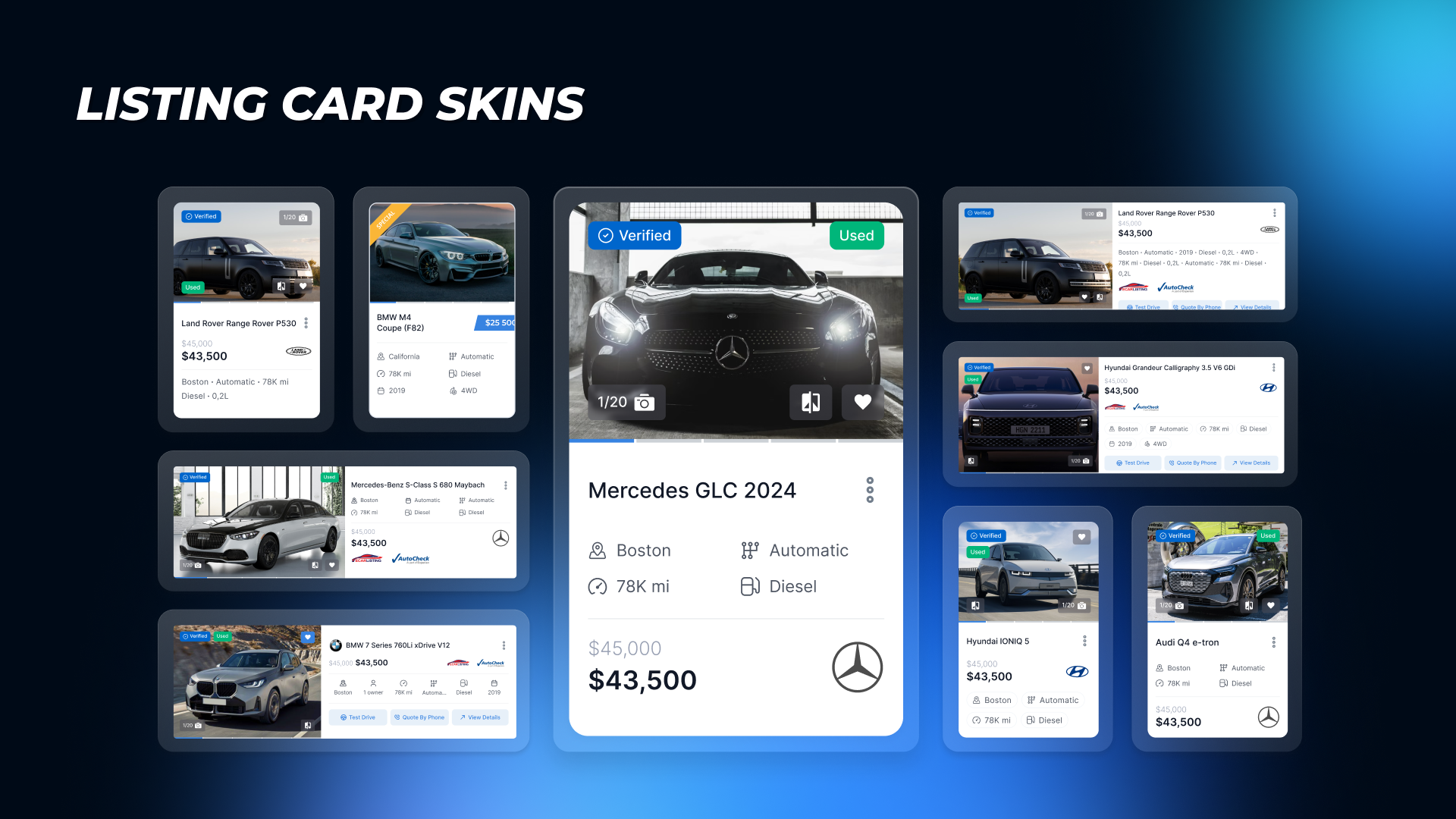 Listing card skins