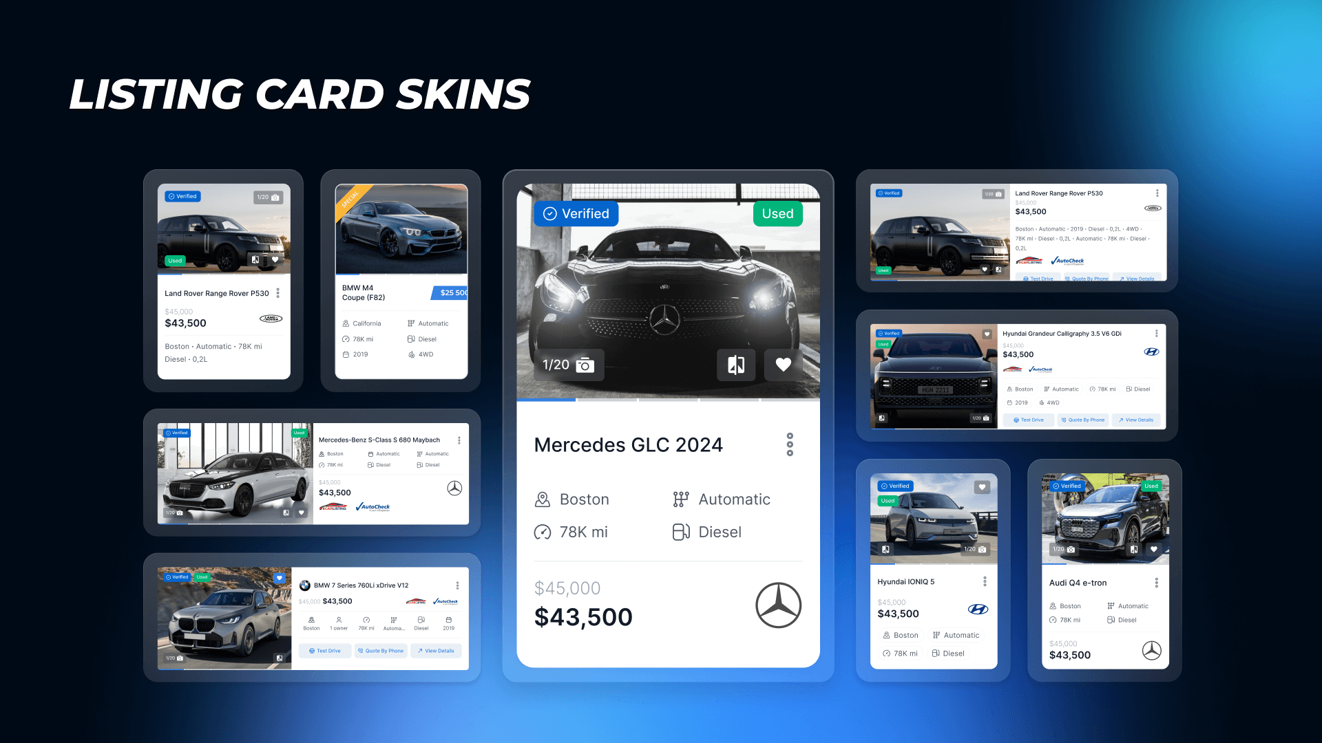 Listing card skins