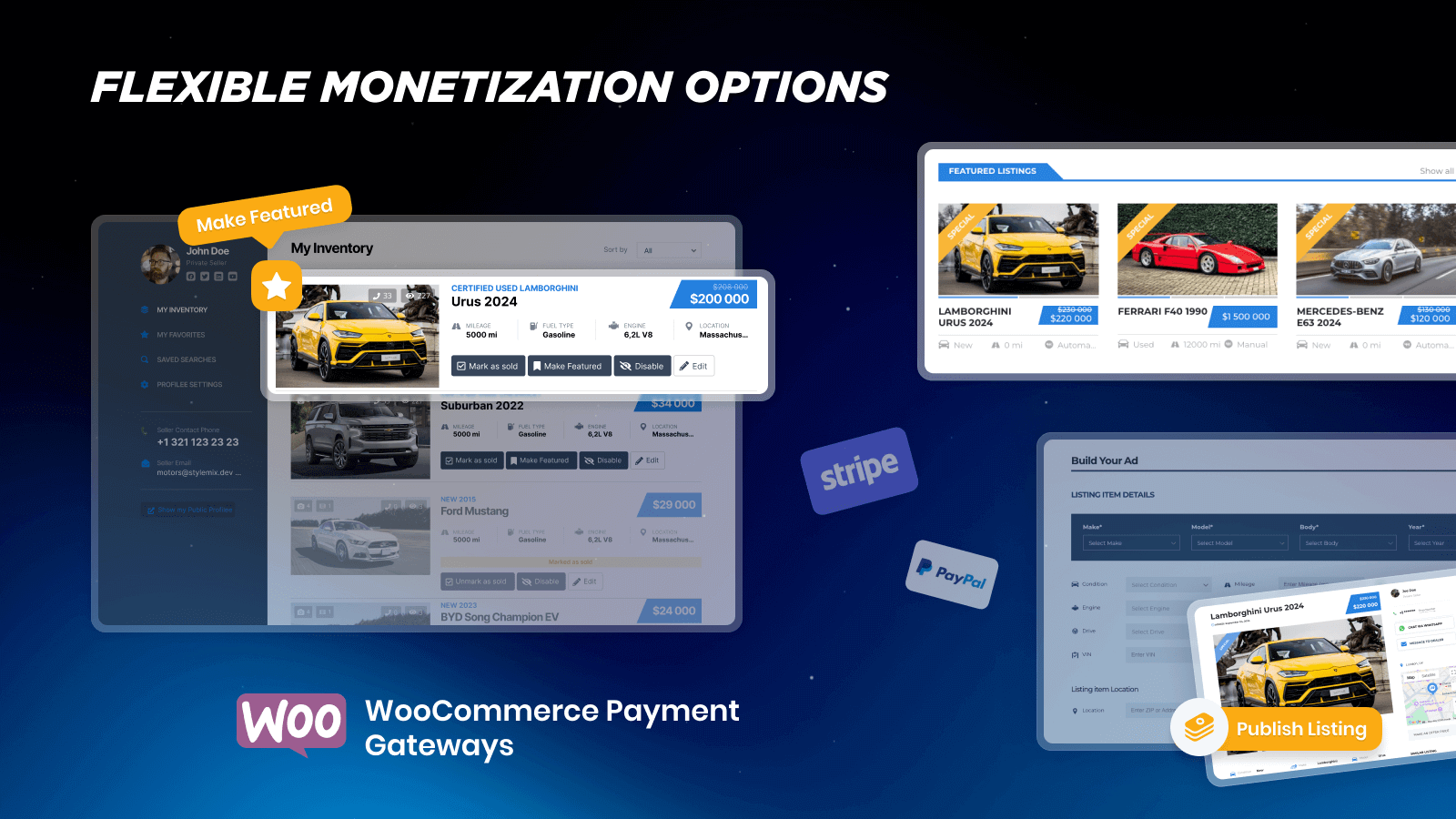 Flexible monetization options