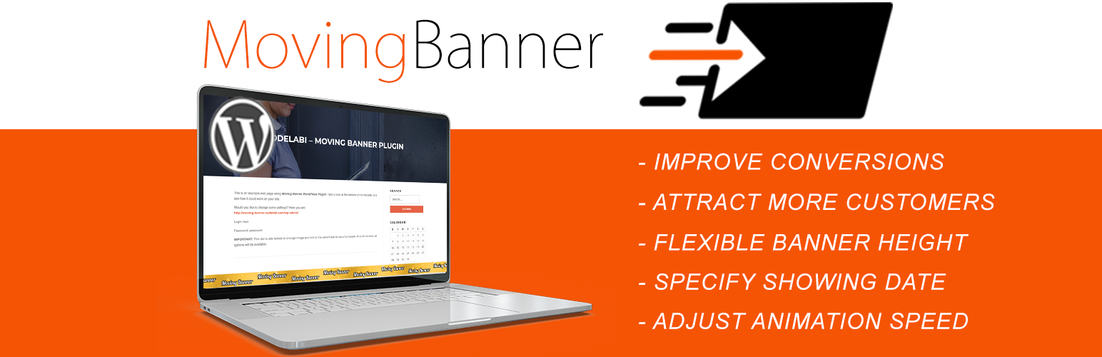 WordPress 外掛 Moving Banner 的封面圖片。