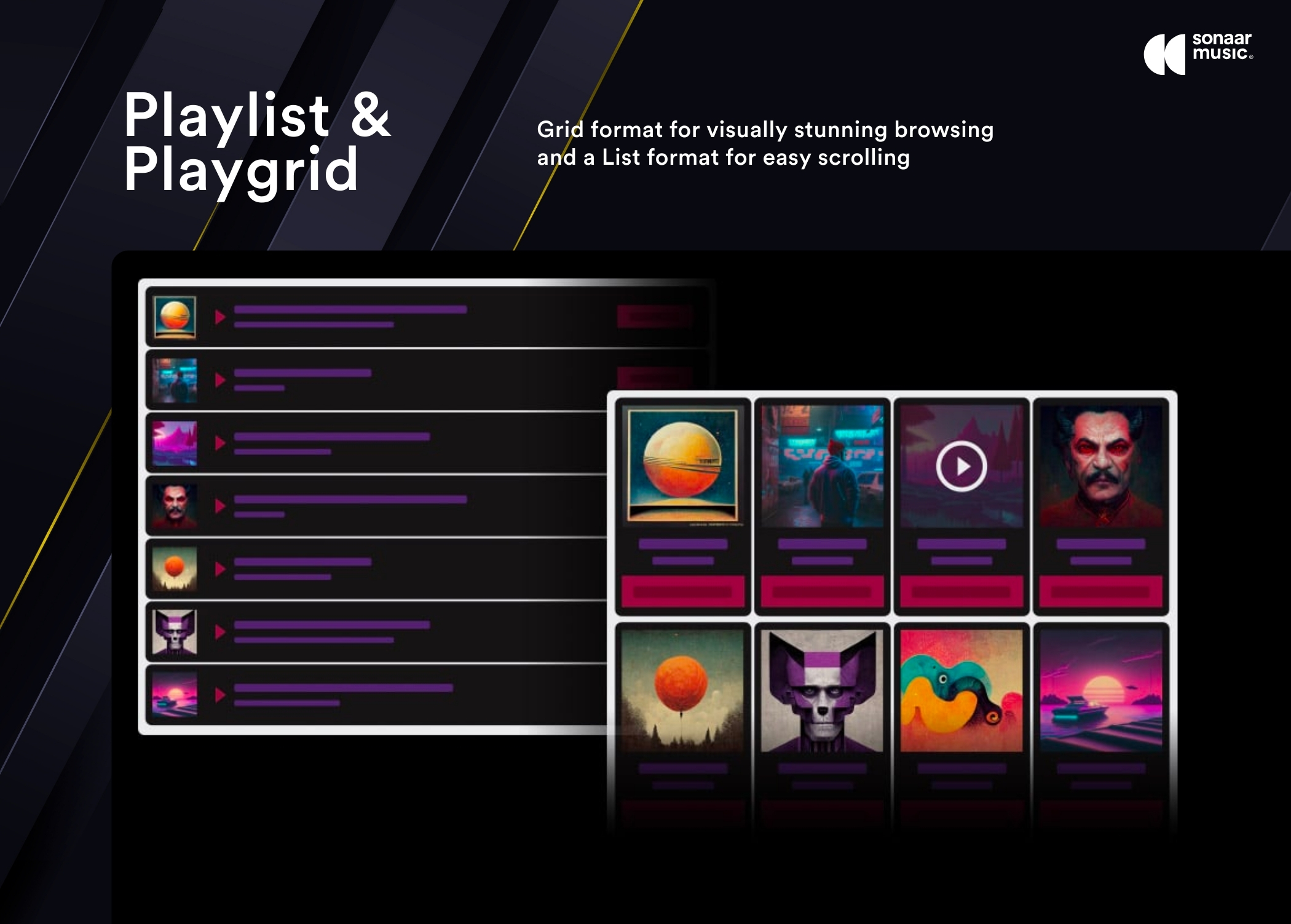 Playlist & Grid Music Layout support