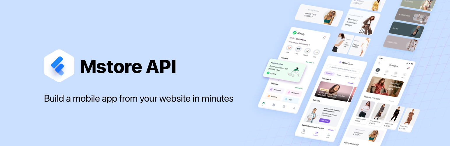 WordPress 外掛 MStore API – Create Native Android & iOS Apps On The Cloud 的封面圖片。