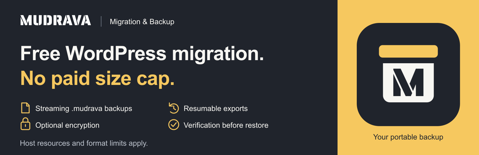 MUDRAVA Migration &amp; Backup