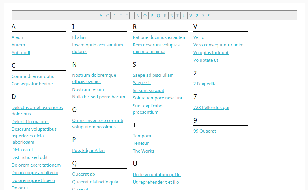 Multi-column Tag Map