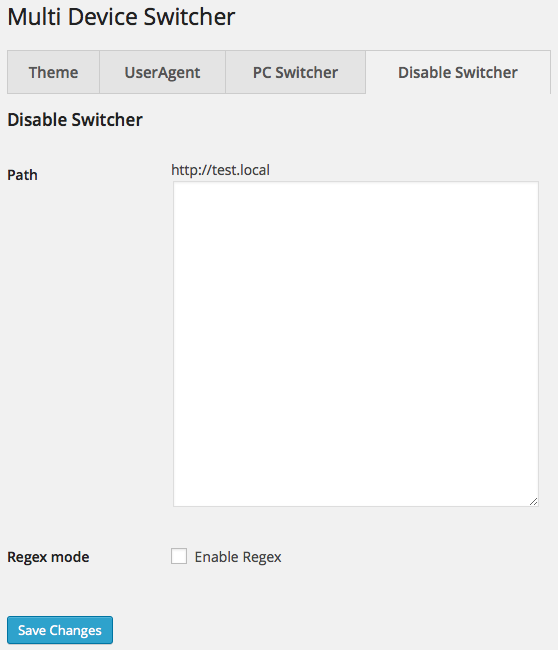 Disable Switcher