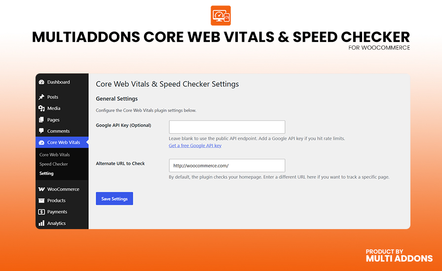 The Speed Checker page showing Lighthouse gauge dials for Performance, Accessibility, Best Practices, and SEO scores plus the diagnostic insights list.