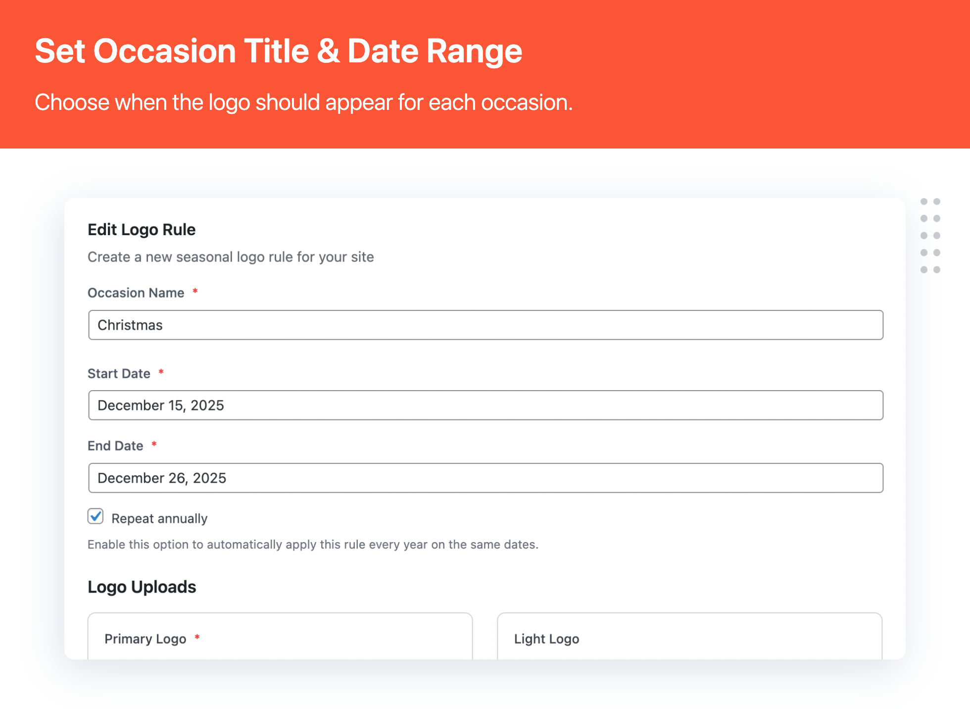 Multidots Doodle &#8211; Automatically update logos for holidays, seasons, or promotions - Screenshot 2