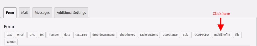 Multiline files upload for contact form 7