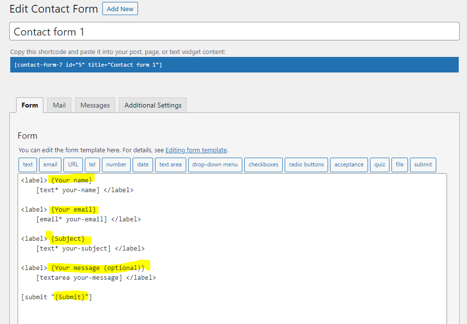 Multilingual Contact Form 7 with Polylang