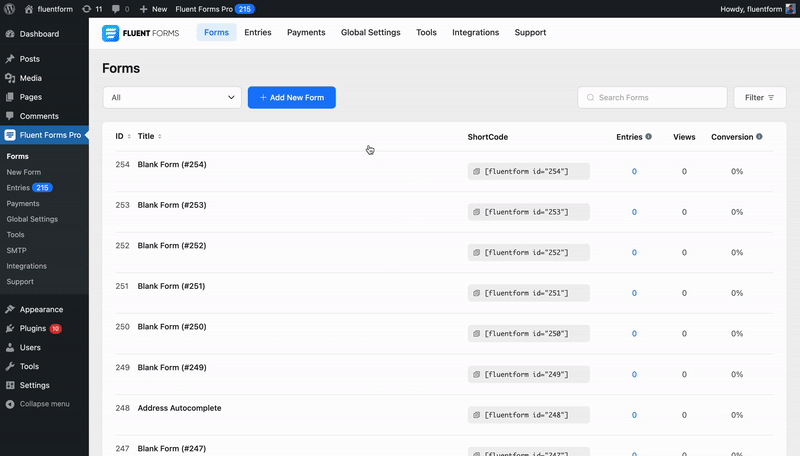Multilingual Forms for Fluent Forms with WPML - Screenshot 1