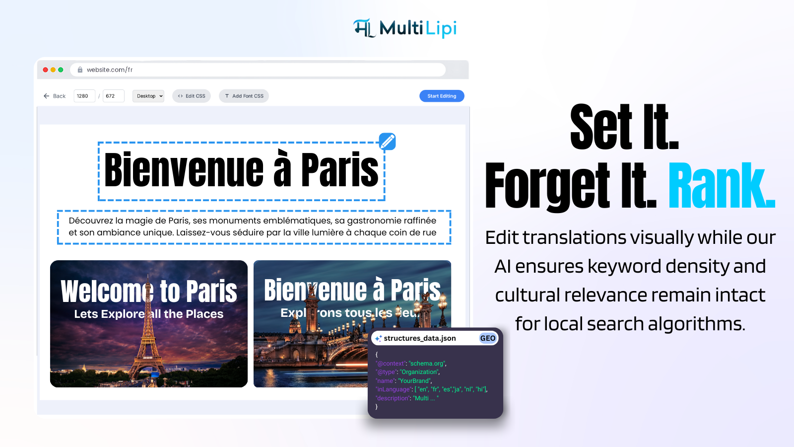 Customize every word, every page, every language.
