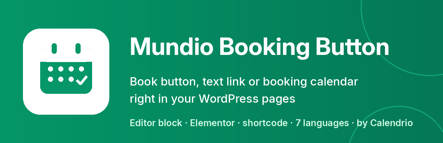 WordPress 外掛 Mundio Booking Button 的封面圖片