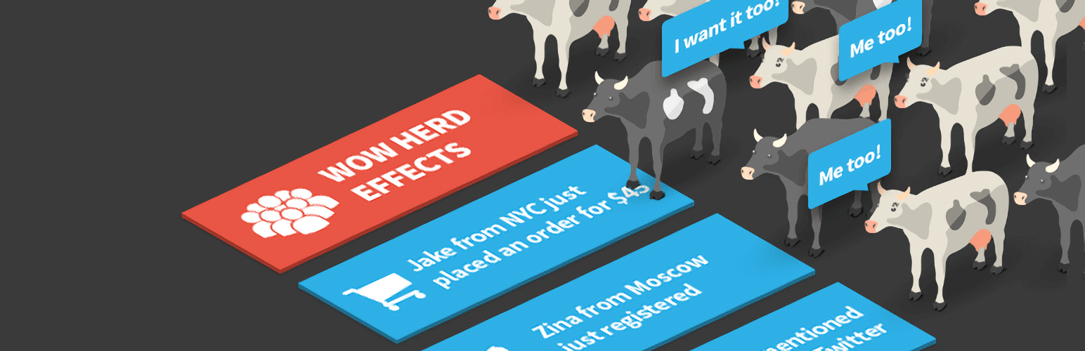 WordPress 外掛 Social Proof Popups & Real-Time Notifications – Herd Effects 的封面圖片。
