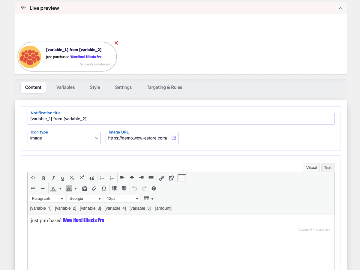 Plugin rich content editor.