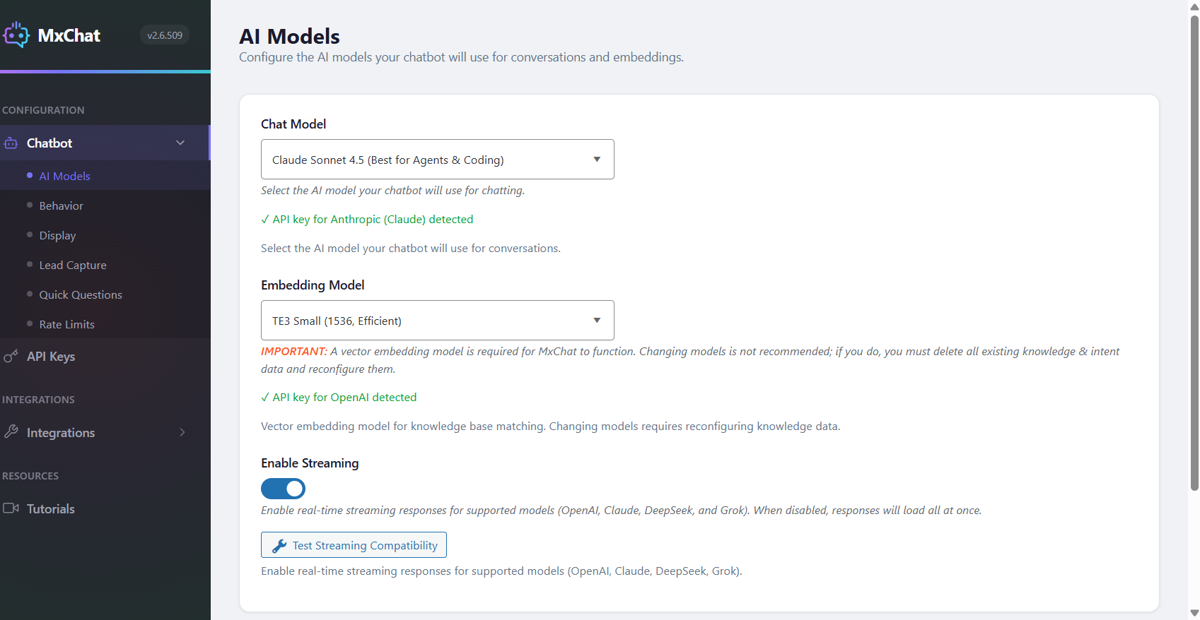<strong>Plugin Settings Page</strong> - Configure your API key and other settings.