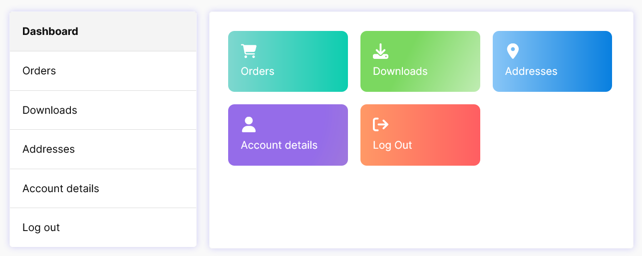 My Account Modern Design.