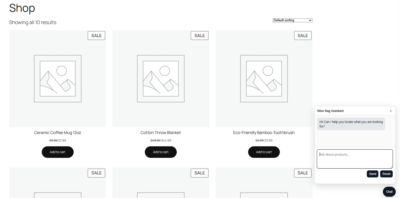 Main Settings: Configure provider, model, and storefront assistant behavior from one settings screen.