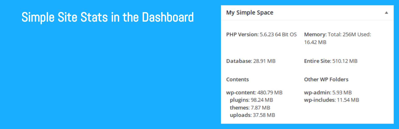 WordPress 外掛 My Simple Space 的封面圖片。