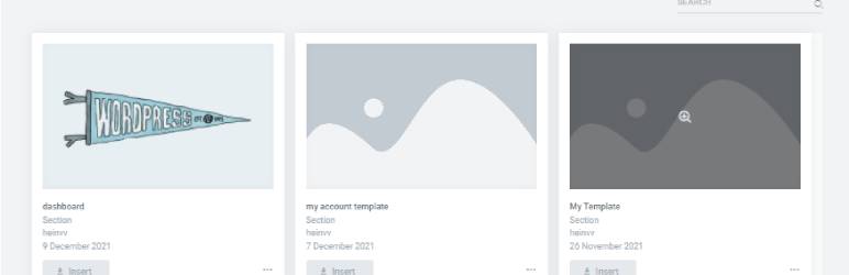 My Templates Thumbnails for Elementor