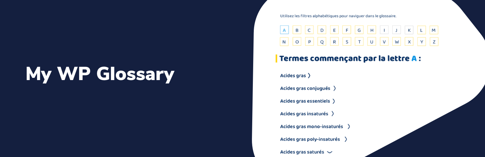 WordPress 外掛 My WP Glossary 的封面圖片。