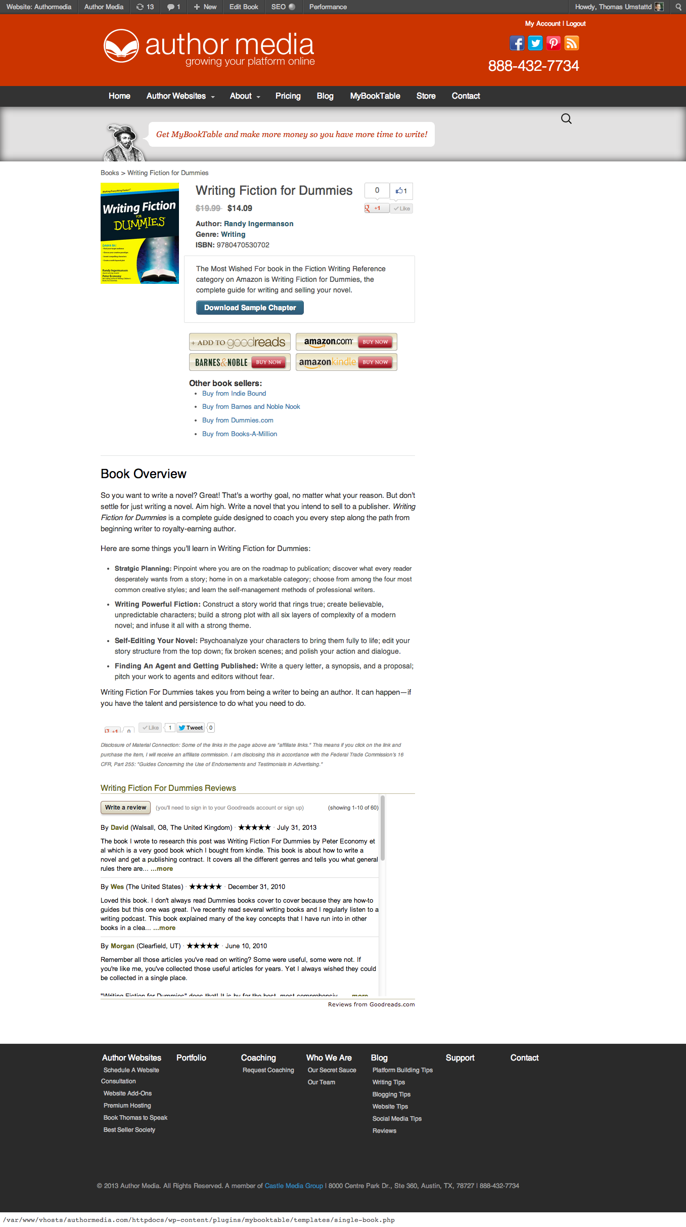 This is an individual MyBookTable page.