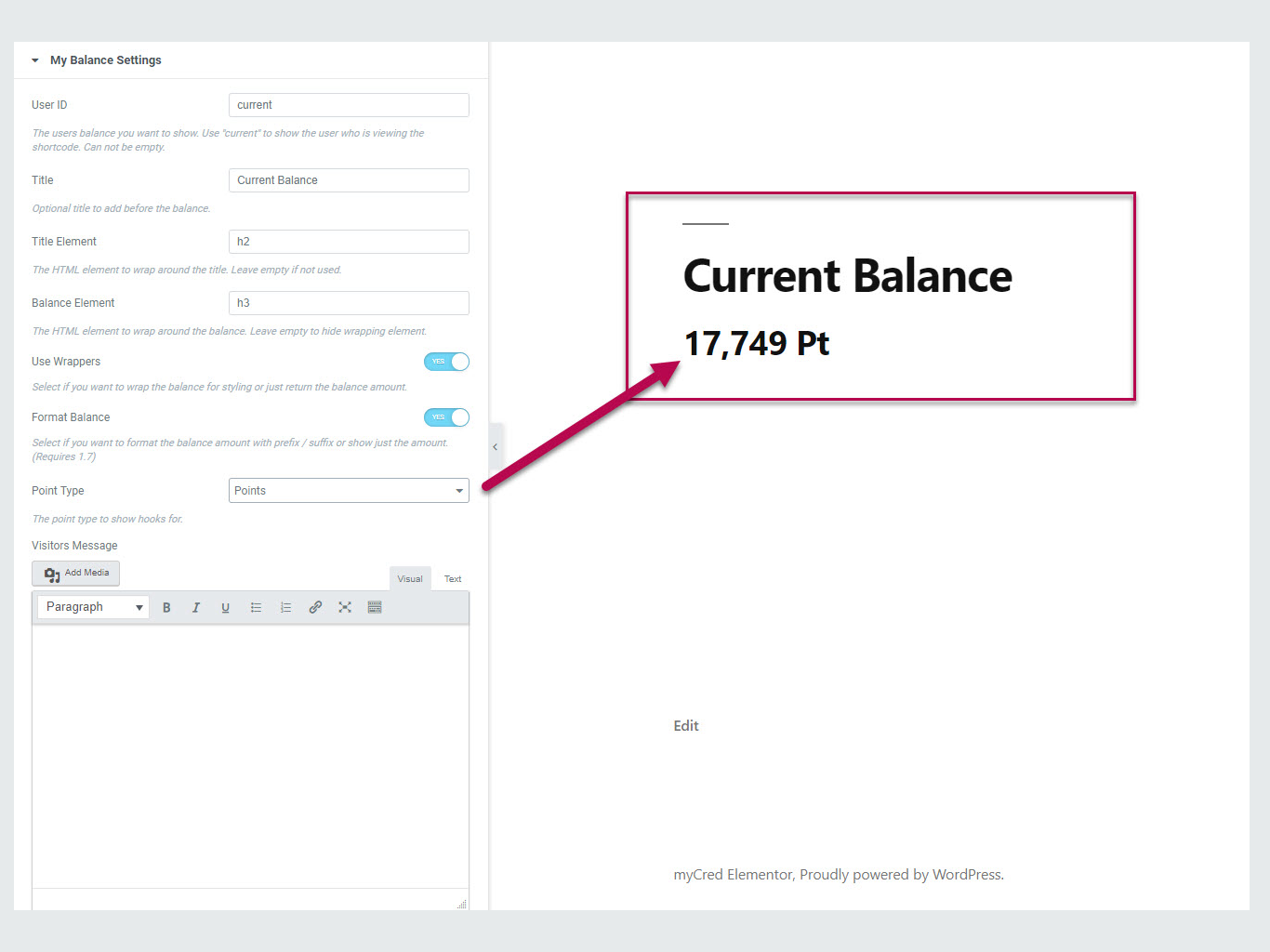myCred Elementor - Screenshot 1