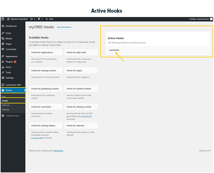 myCred – Learndash - Screenshot 1
