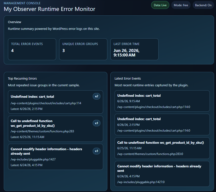 Advanced Dashboard to view chat history and configure and test the vector database.