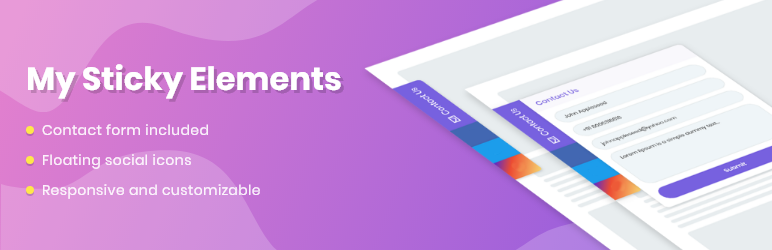 Product image for All-in-one Floating Contact Form, Call, Chat, and 50+ Social Icon Tabs – My Sticky Elements.