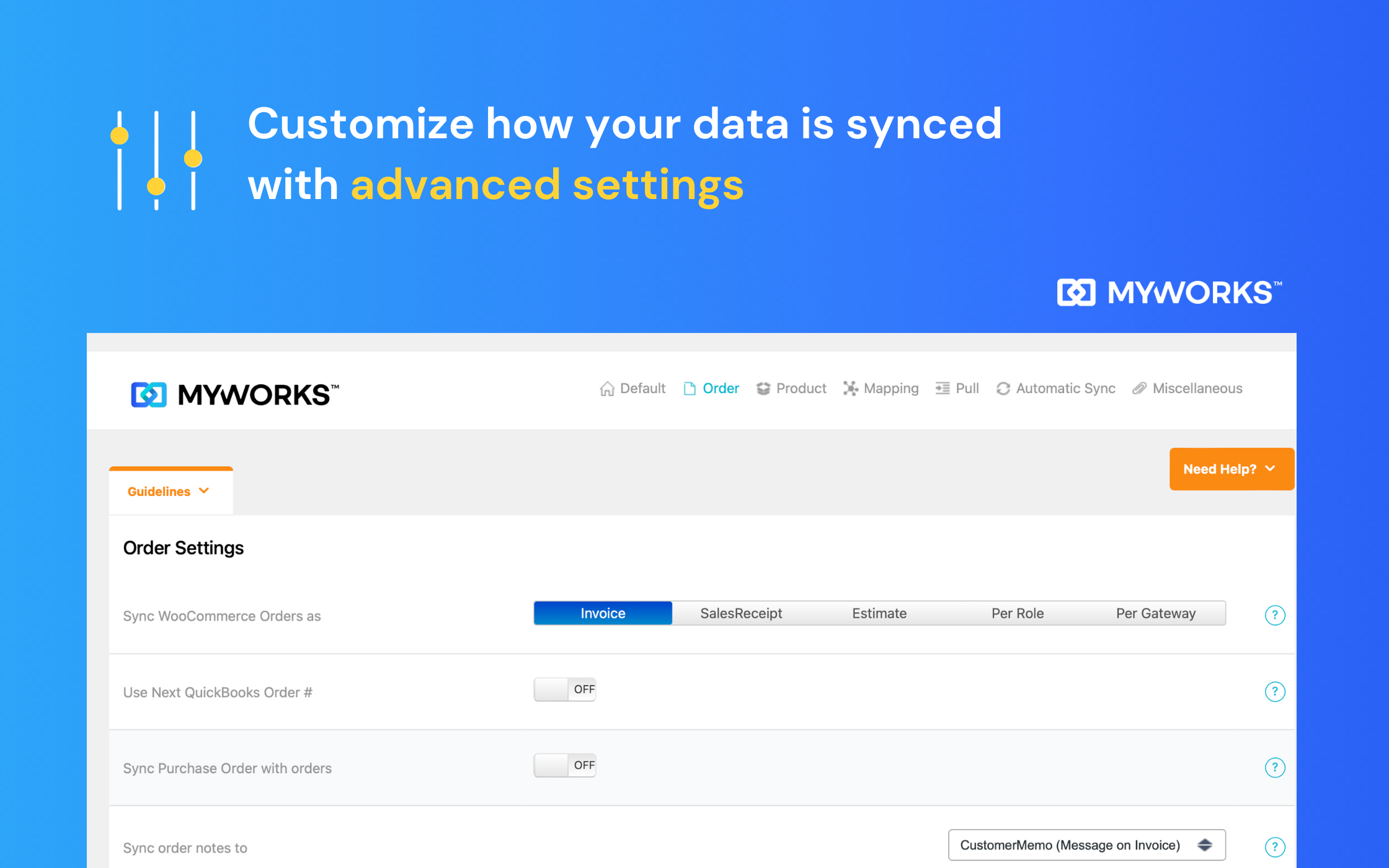 Powerful settings to control exactly how we sync orders!