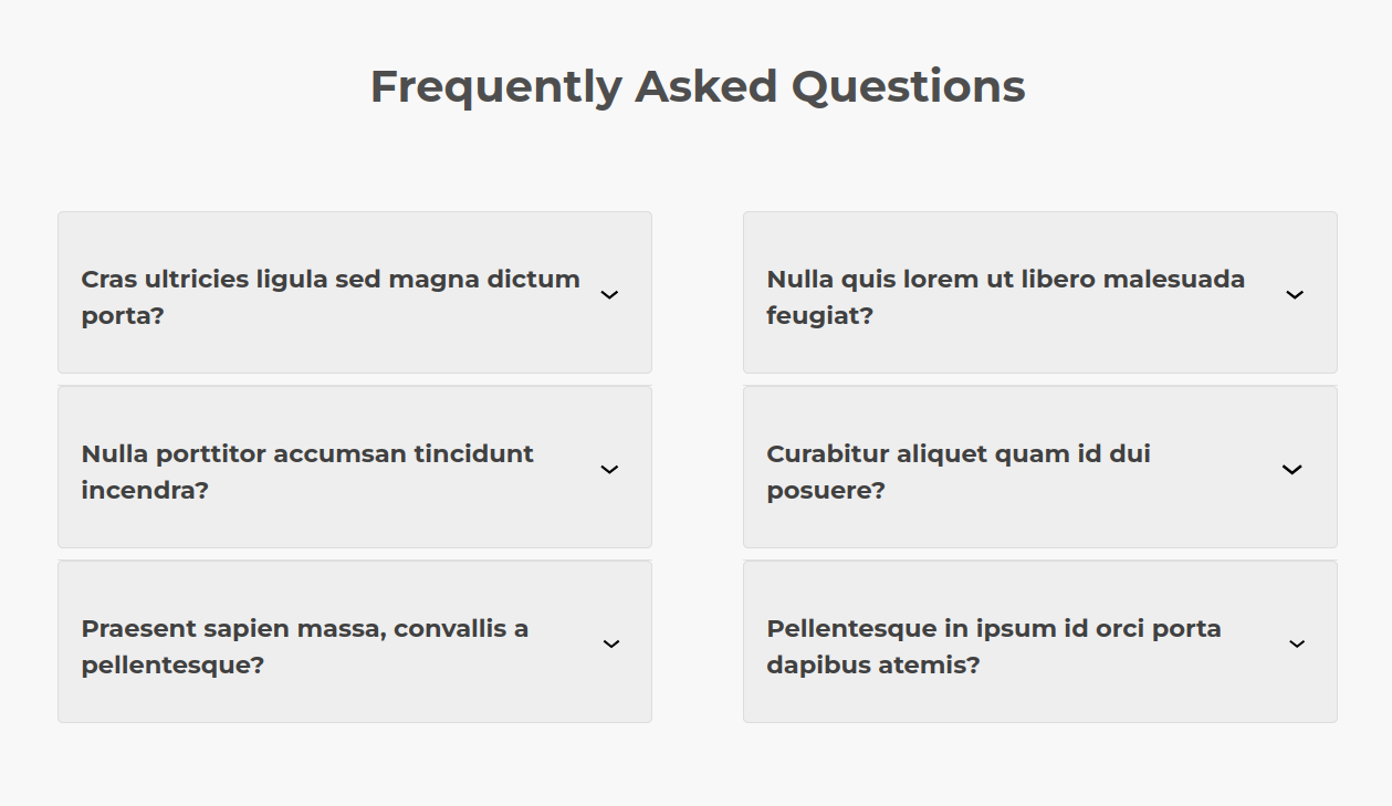 FAQ pattern (Accordeon block)