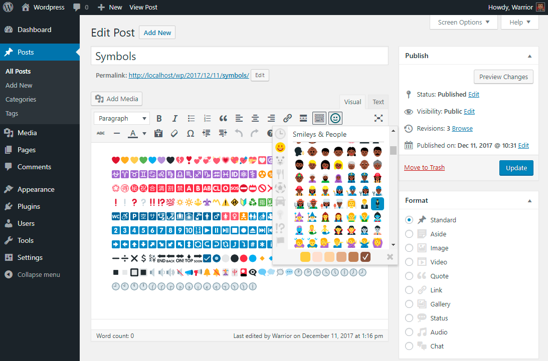 Plugin working admin editor