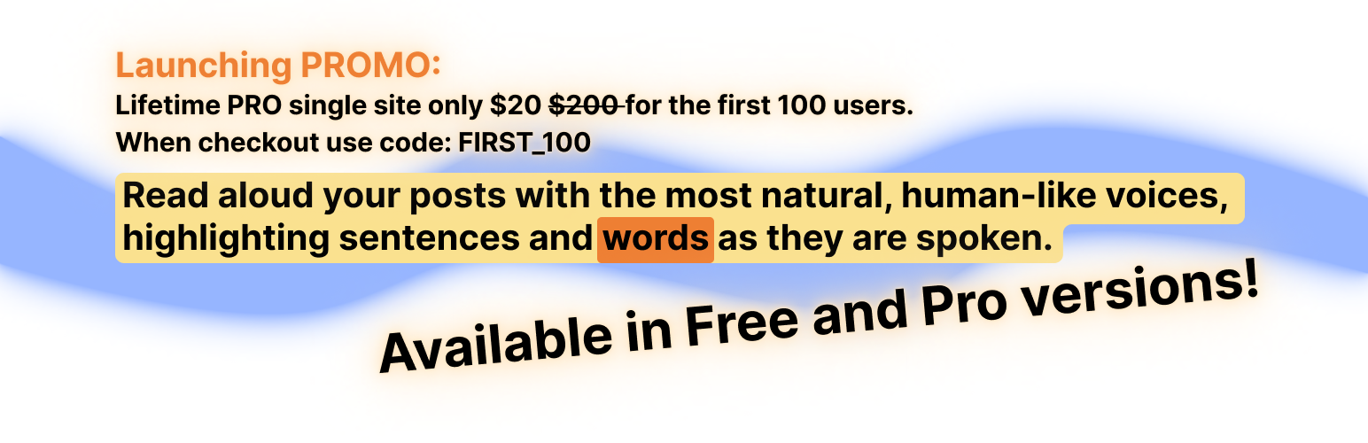 WordPress 外掛 Natural Text to Speech 的封面圖片。
