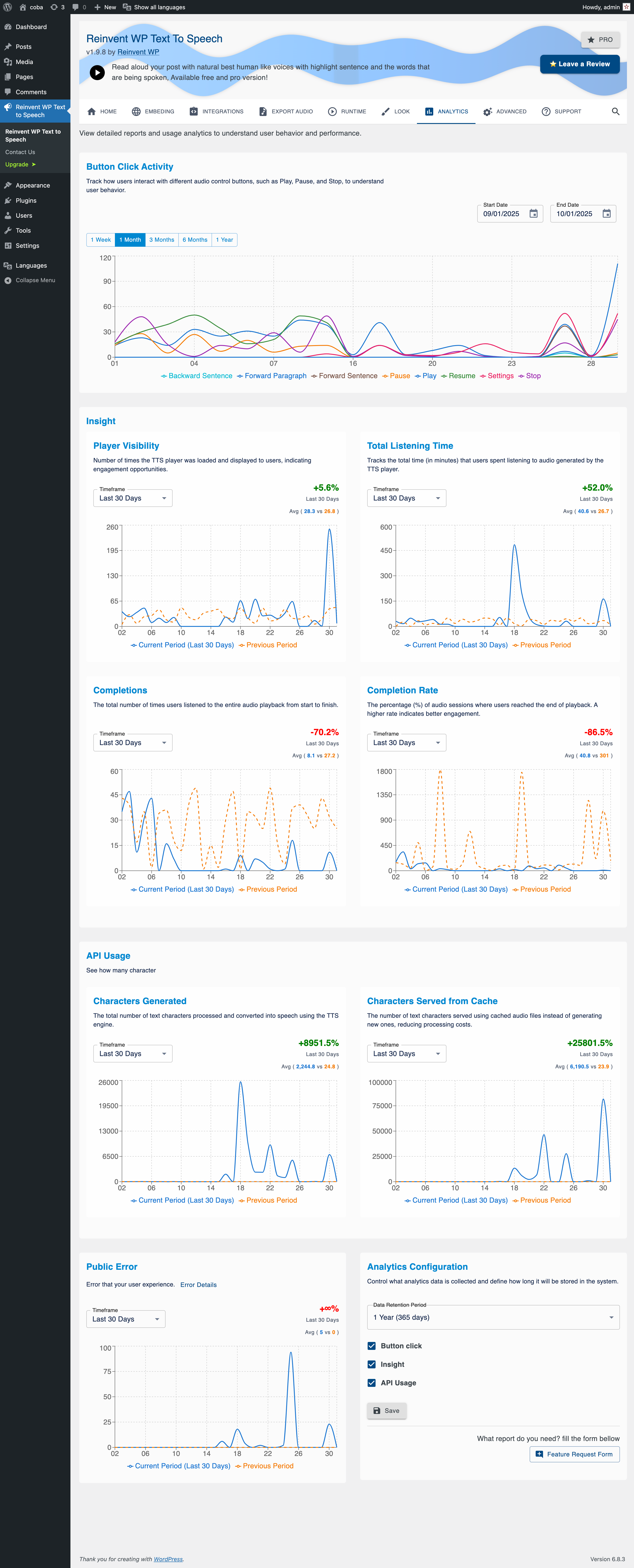 Setting Page: Analytics