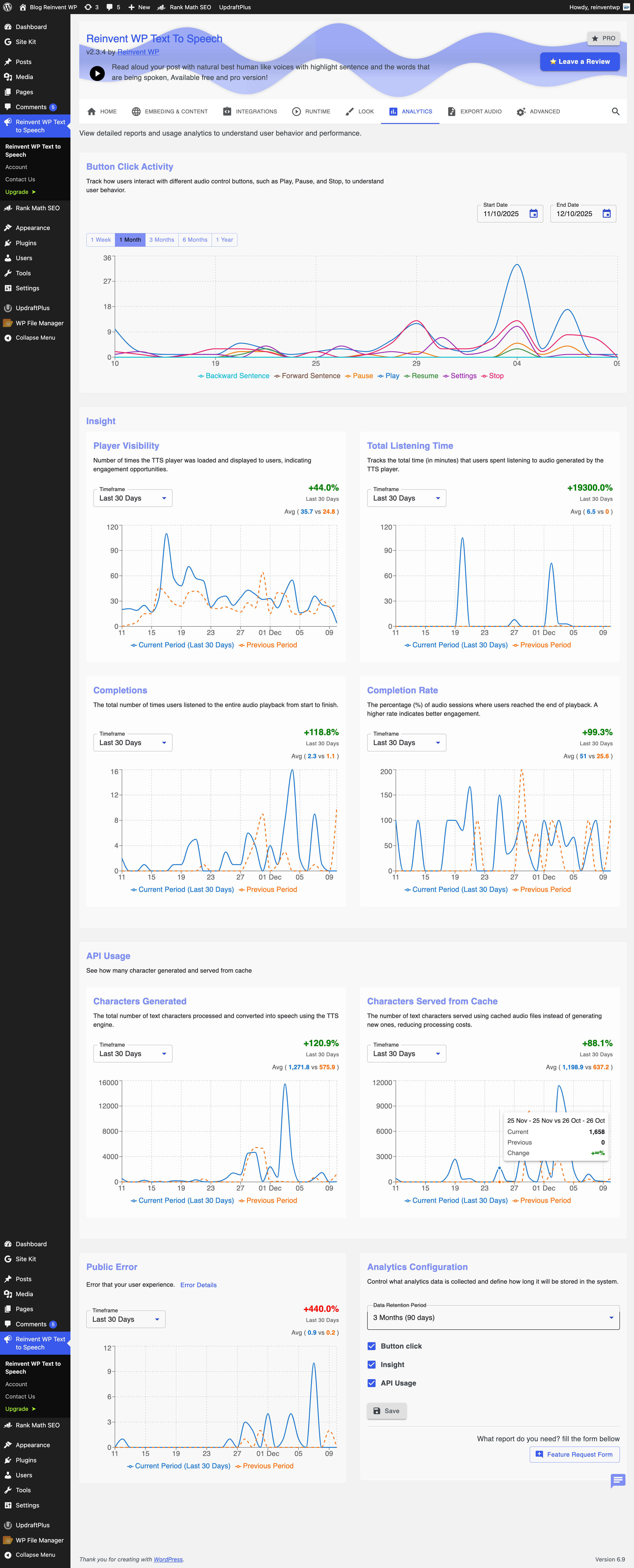 Setting Page: Analytics