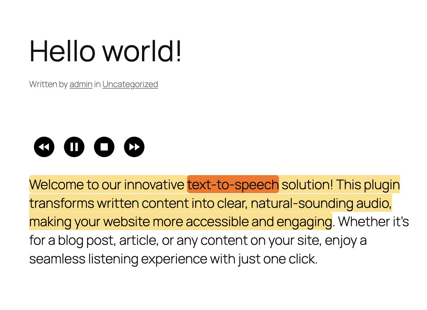 The “Listen” button above your post