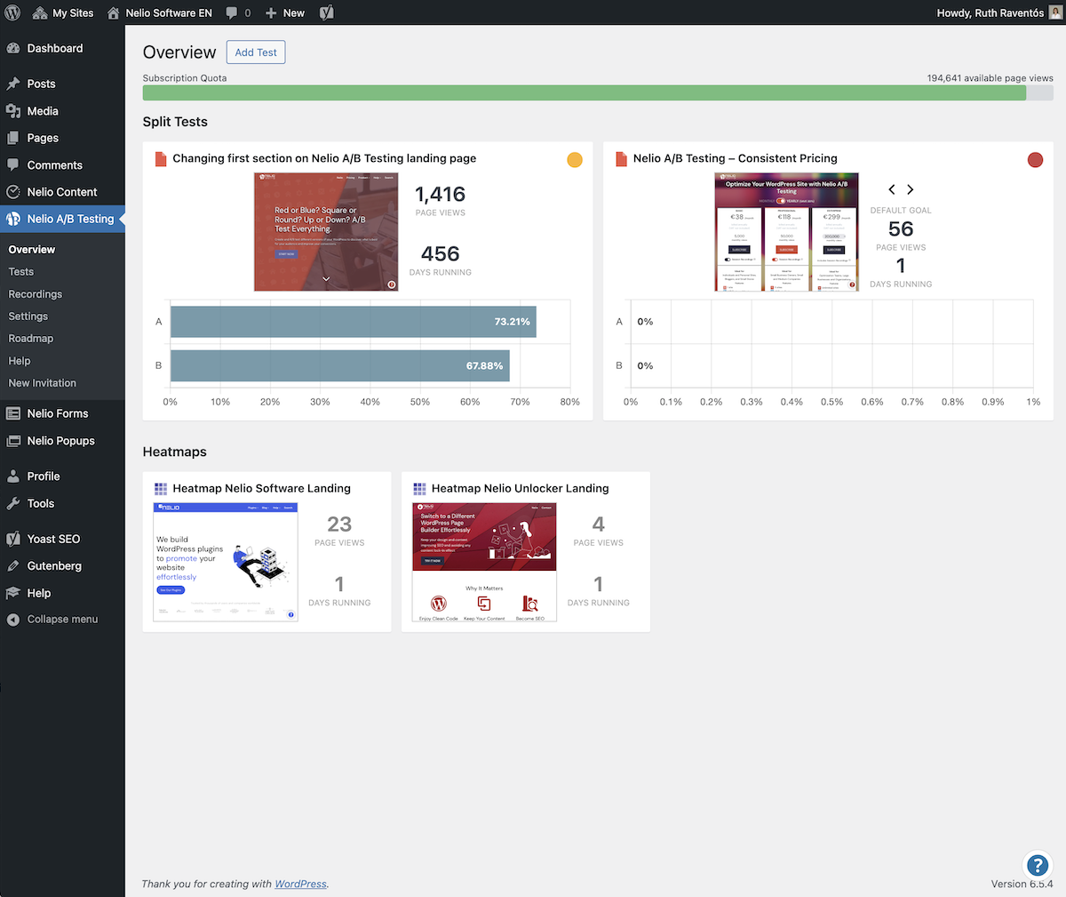 The plugin comes with an overview page that shows you all the information you need about your running tests at a glance.