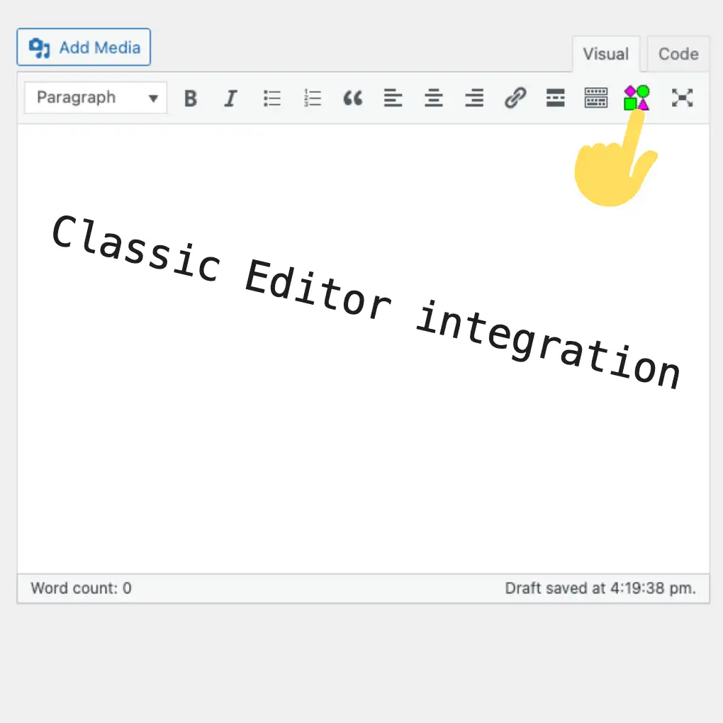 neo Draw - Pagebuilder integration in the Classic Editor to create and insert drawings via a button in the editor toolbar