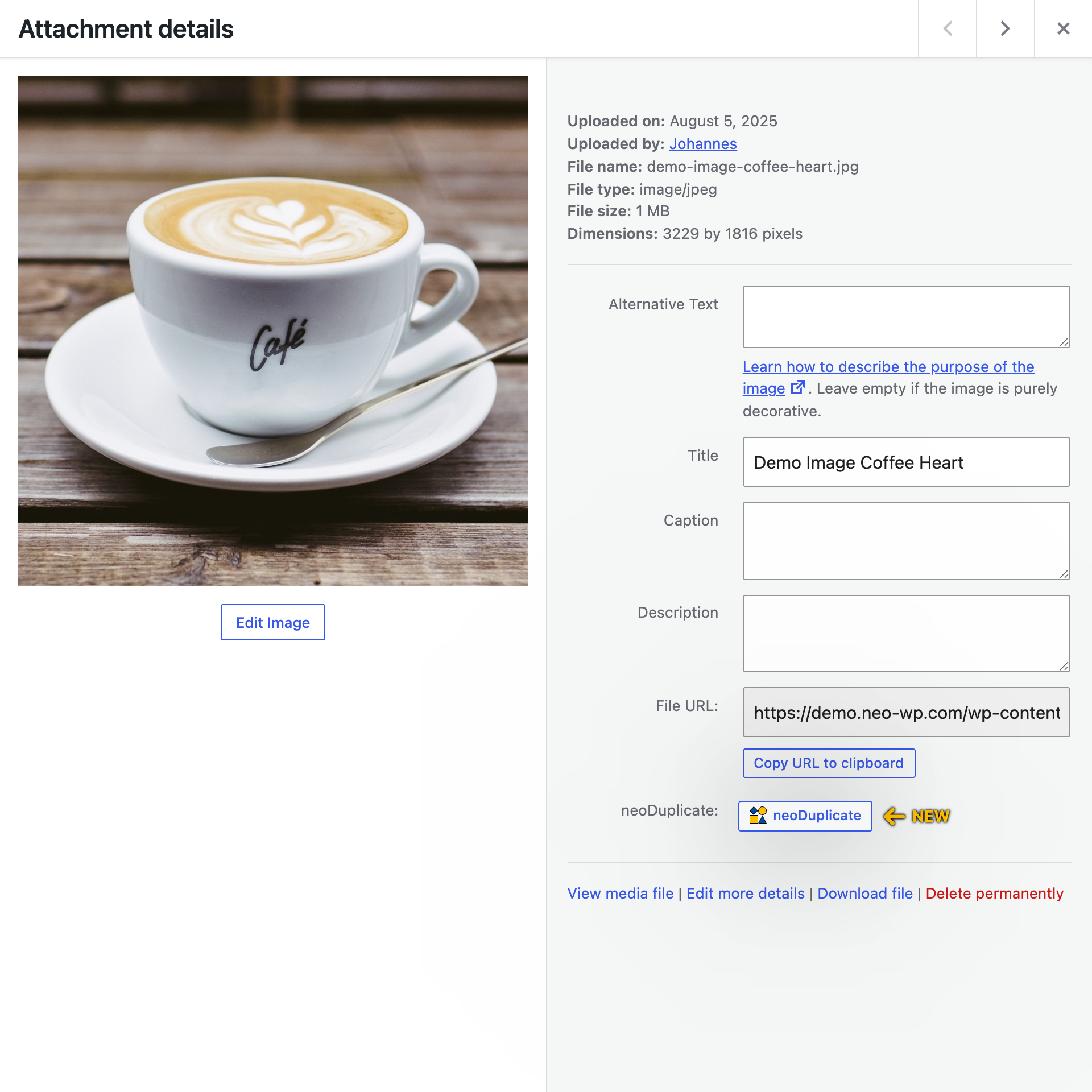 neo Duplicate - Bulk processing to duplicate multiple images, videos and documents directly in the WordPress media library
