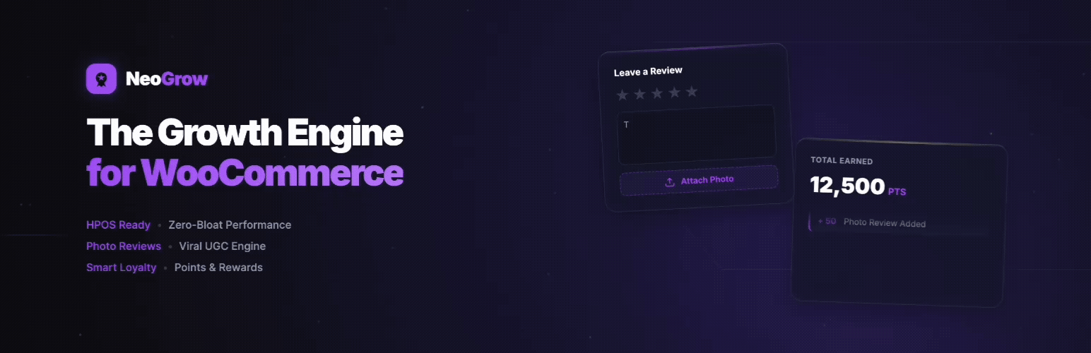WordPress 外掛 NeoGrow: Loyalty Points, Photo Reviews & UGC for WooCommerce 的封面圖片