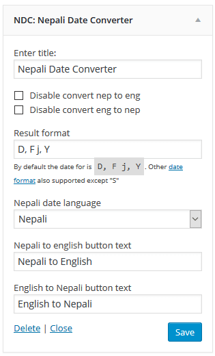 <p>Nepali Date Converter Widget</p>