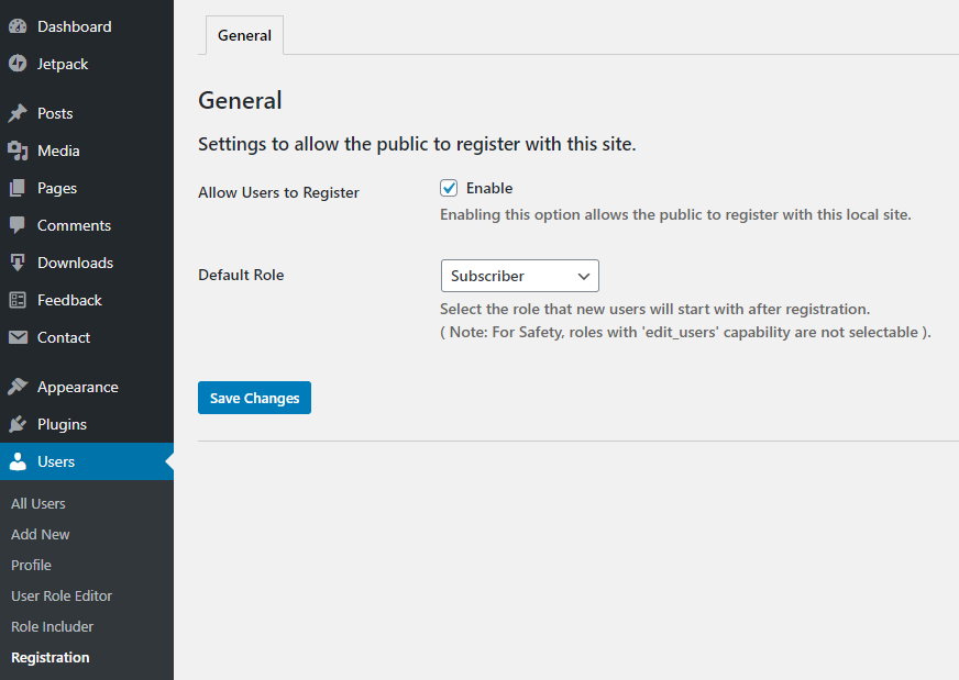 Network Subsite User Registration