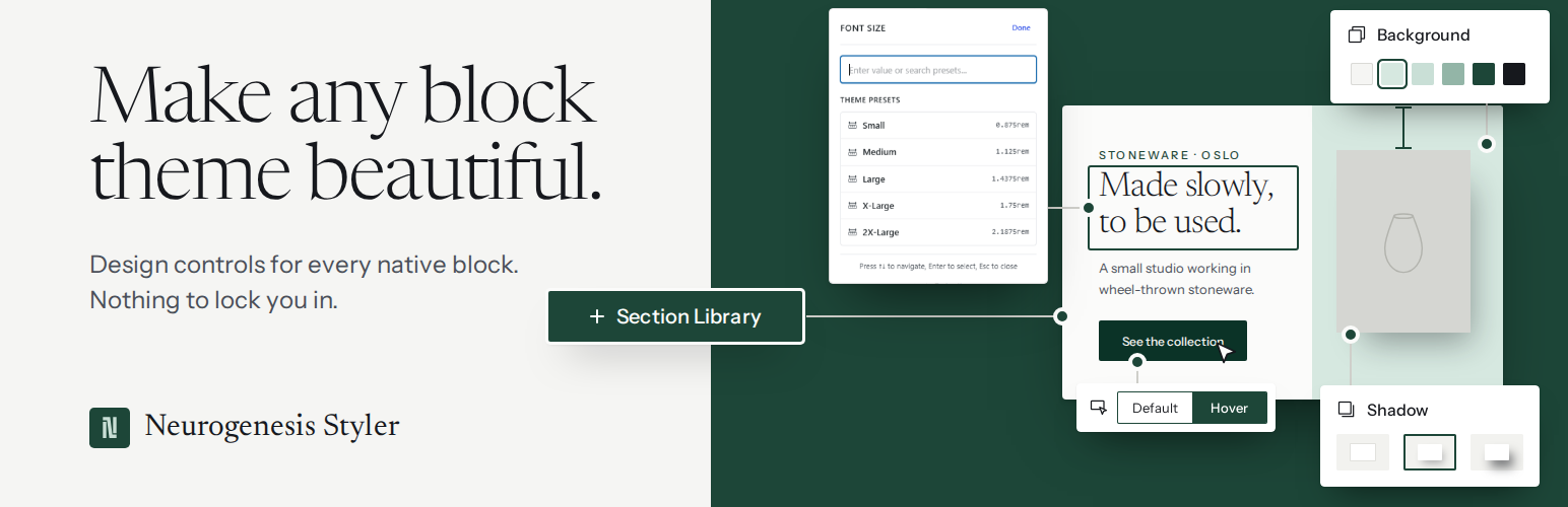 Neurogenesis Styler – Block Editor Typography, Spacing & Design Controls preview