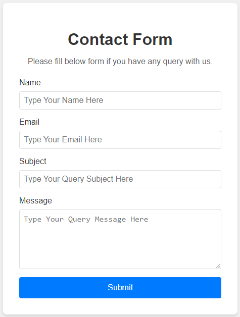 Contact Form Widget &#8211; Contact Query, Contact Page, Form Maker, Query Table