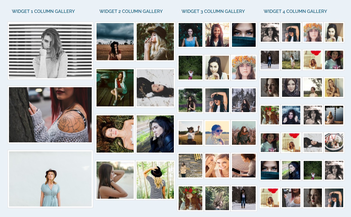 Widget Gallery With Multiple Columns Example