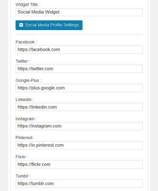 Social Profile Configuration