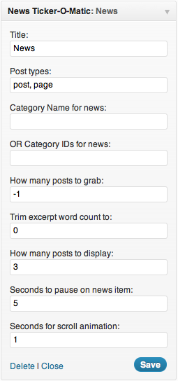 Yea! It's News Tick-O-Matic widget options menu.